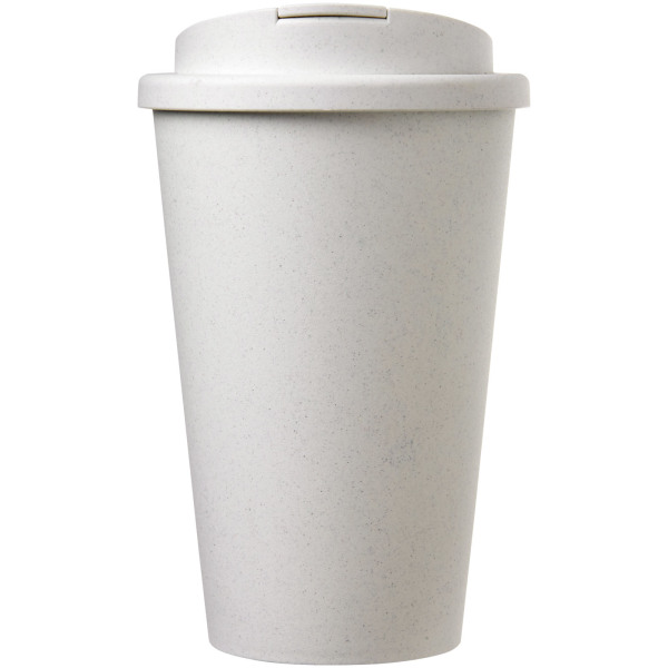 Americano® Recycled 350 ml spill-proof tumbler - White/Solid black