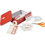 Metal tin first aid kit Hassim red