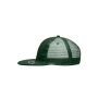 MB6509 6 Panel Flat Peak Cap - dark-green - one size