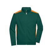 Men's Workwear Sweat Jacket - COLOR - - dark-green/orange - 5XL