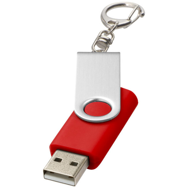 Rotate USB met sleutelhanger - Middenrood - 1GB