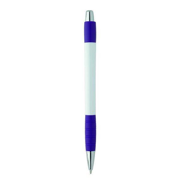 White Striped Grip pen NE-Violet/Blue Ink