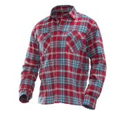 Jobman 5157 Flannel shirt lined rood/blauw s