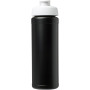 Baseline® Plus grip 750 ml flip lid sport bottle - Solid black/White
