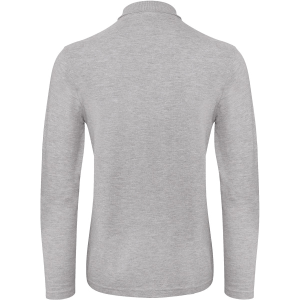 ID.001 Men's long-sleeve polo shirt Heather Grey 3XL