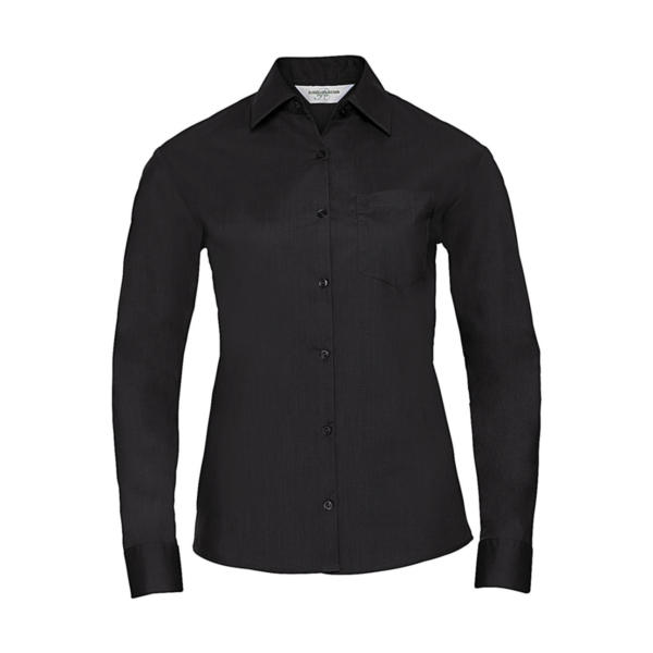 Ladies' LS Poplin Shirt - Black - XL (42)