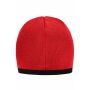 MB7584 Beanie with Contrasting Border - red/black - one size