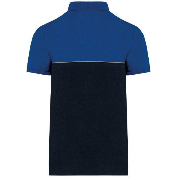 Ecologische uniseks polo met korte mouwen in twee kleuren Navy / Royal Blue 5XL