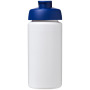 Baseline® Plus grip 500 ml sportfles met flipcapdeksel - Wit/Blauw