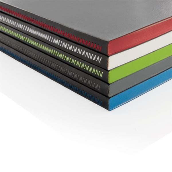 Luxe A5 softcover notitieboek met gekleurde rand, grijs