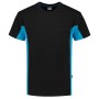 T-shirt Bicolor Borstzak 102002 Black-Turquoise 8XL