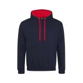 AWDis Varsity Hoodie, New French Navy/Fire Red, L, Just Hoods