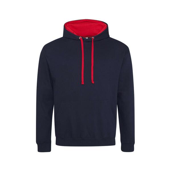 AWDis Varsity Hoodie, New French Navy/Fire Red, S, Just Hoods