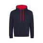 AWDis Varsity Hoodie, New French Navy/Fire Red, 3XL, Just Hoods