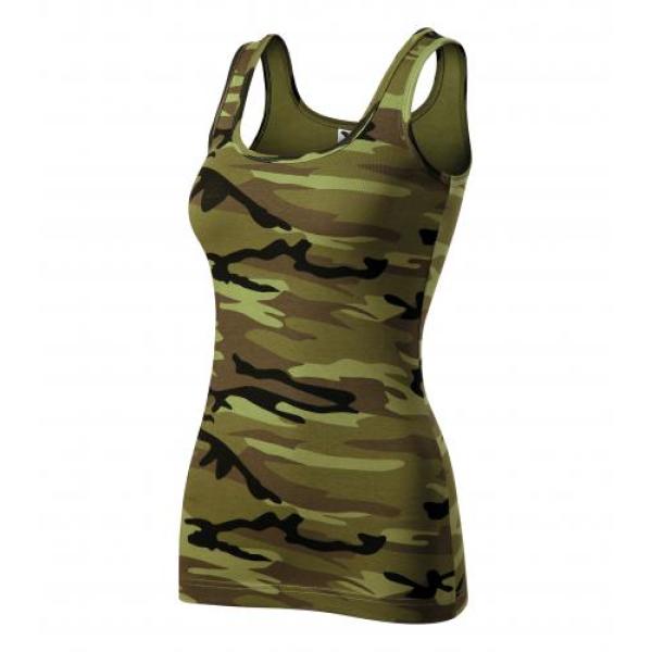 Dames camouflage top bedrukken 95% katoen 5% elastaan Slim Fit