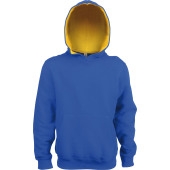 Kinder hooded sweater met gecontrasteerde capuchon Light Royal Blue / Yellow 12/14 ans