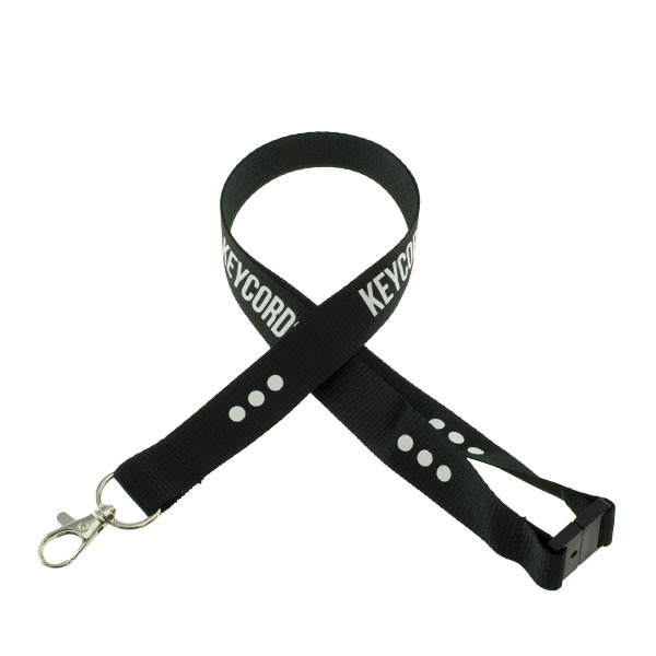 Keycord met safety clip - zwart