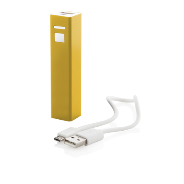 Aluminium USB Powerbank 2200mAh met USB oplaadkabel