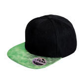 Bronx Glitter Flat Peak Snapback Cap - Black/Green - One Size