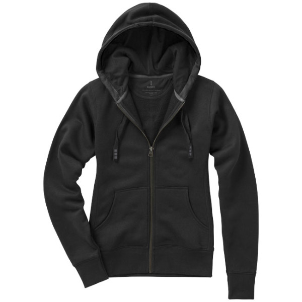 Arora dames hoodie met ritssluiting - Zwart - XL
