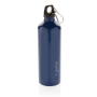 XL aluminium waterbottle with carabiner, blue
