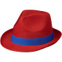 Trilby hoed met lint - Rood/Blauw