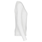 Dames T-shirt ronde hals lange mouwen White 3XL