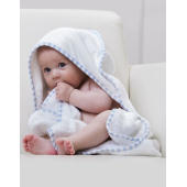 Po Hooded Baby Towel - White/Baby Blue - One Size