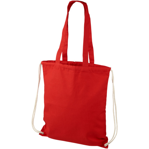 Eliza 240 g/m² cotton drawstring backpack 6L - Red