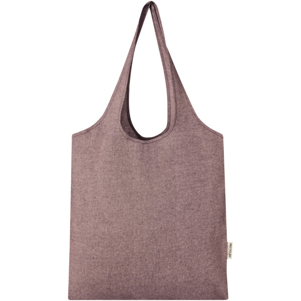 Pheebs 150 g/m² recycled cotton trendy tote bag 7L - Heather maroon