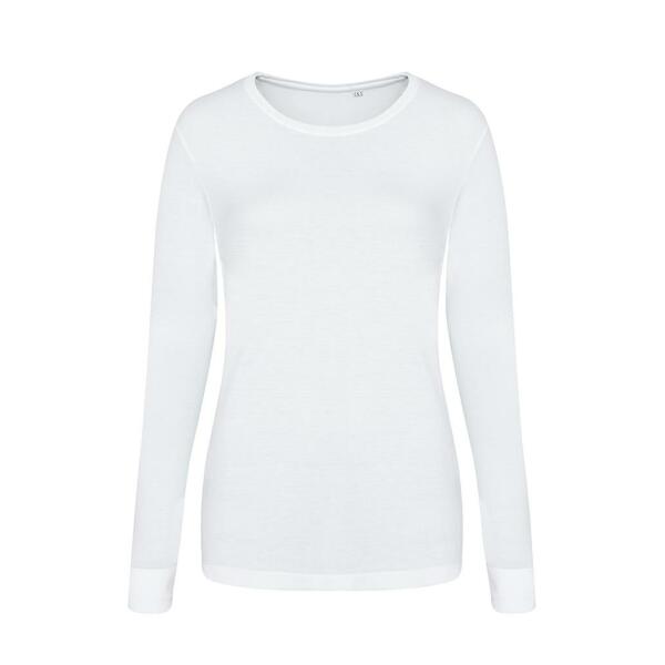 AWDis Ladies Long Sleeve Tri-Blend T-Shirt, Solid White, L, Just Ts