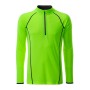 Men's Sports Shirt Longsleeve - bright-green/black - S