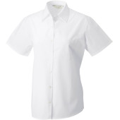 Ladies' Ss Pure Cotton Easy Care Poplin Shirt White XL