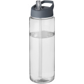 H2O Active® Vibe 850 ml drikkeflaske og låg med hældetud - Transparent/Stormgrå
