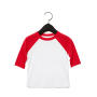 Toddler 3/4 Sleeve Baseball Tee - White/Red - 5T
