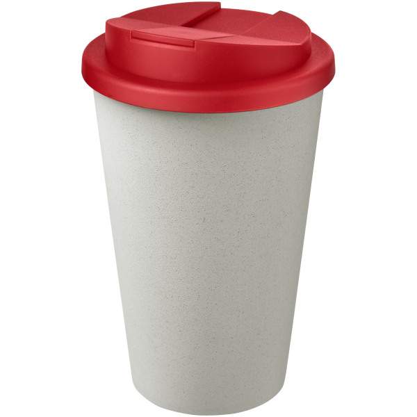 Americano® Eco 350 ml recycled tumbler with spill-proof lid - Red/White
