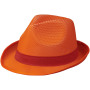 Trilby hoed met lint - Oranje/Rood