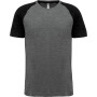 Tweekleurig Triblend sport-t-shirt met korte mouwen volwassene Grey Heather / Black Heather S