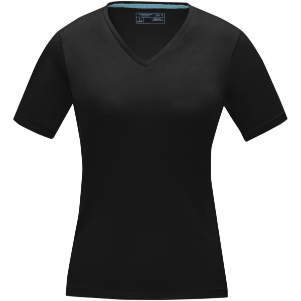 Kawartha short sleeve women's GOTS organic V-neck t-shirt - Solid black - XS
