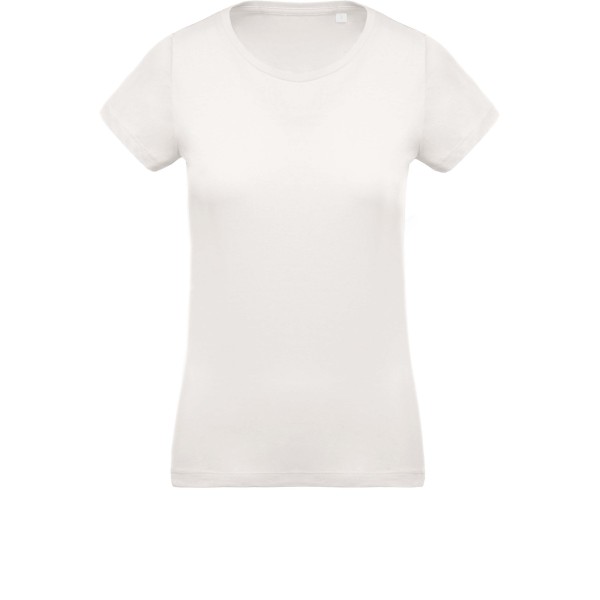 Dames-t-shirt BIO-katoen ronde hals Cream XS