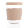 Ukiyo borosilicate glass with silicone lid and sleeve, brown