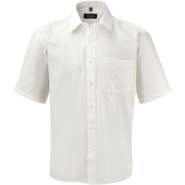 Men's Ss Pure Cotton Easy Care Poplin Shirt White 3XL