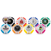 40mm Vegas Poker Chip Ballmarker Houder met geëmailleerd Logo 1 zijde van de Ballmarker 40mm Vegas Poker Chip Ballmarker Houder met geëmailleerd Logo 1 zijde van de Ballmarker