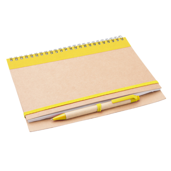 Tunel notebook gerecycled papier 60 vel incl. balpen 16,5×21×1 cm