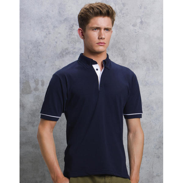 Classic Fit Button Down Contrast Polo Shirt