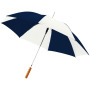 Lisa 23'' automatische paraplu met houten handvat - Navy/Wit