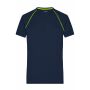 Men's Sports T-Shirt - navy/bright-yellow - XXL