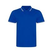 AWDis Stretch Tipped Piqué Polo Shirt, Royal Blue/White, XL, Just Polos