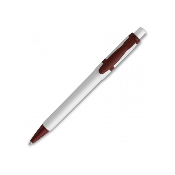 Ball pen Olly hardcolour - White / Dark red