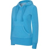 Damessweater met capuchon polykatoen Tropical Blue Heather S